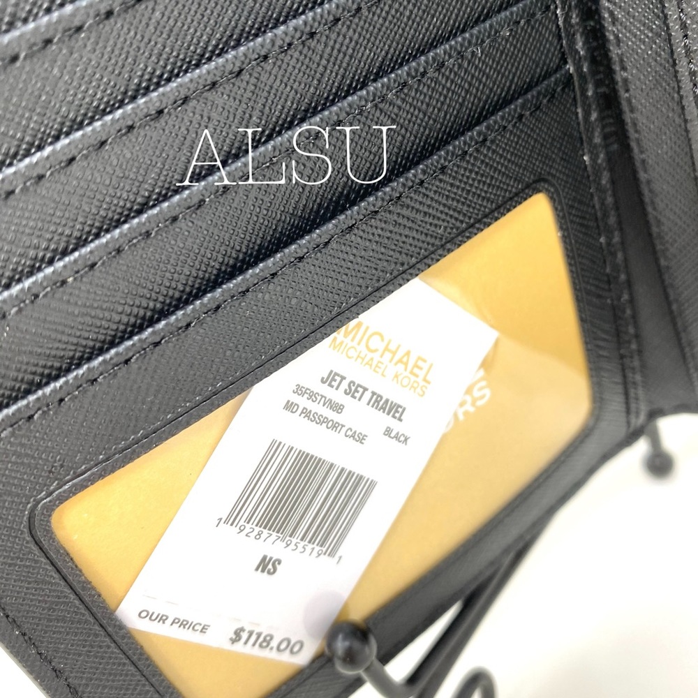 Michael Kors MD Passport Case Leather Black Logo - Picture 5 of 6